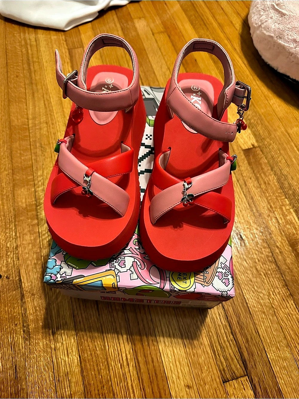 Koi Footwear Orchard Flatform Charm Sandals - Red UK 6 US 8